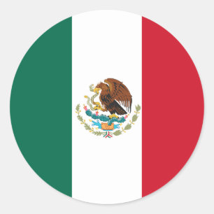 Mexican Flag Classic Round Sticker