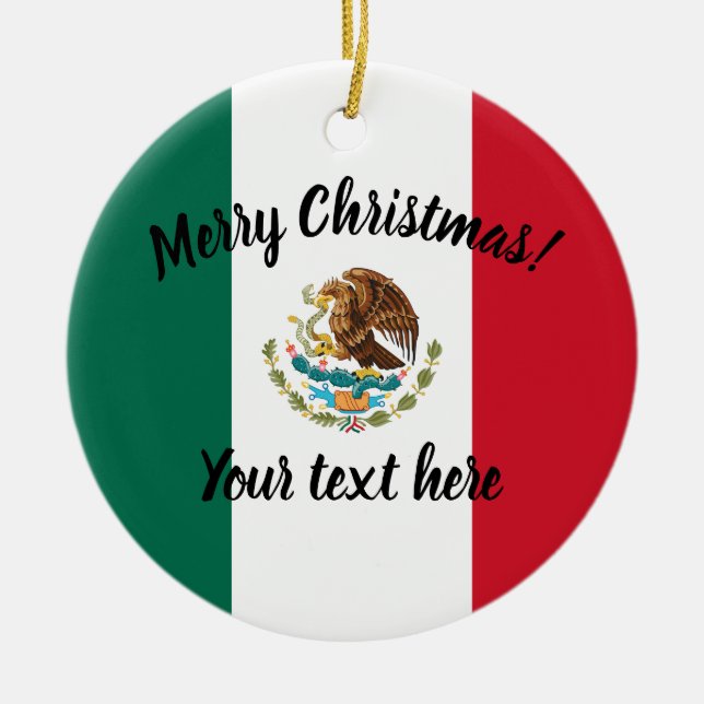 Mexican flag custom Christmas tree ornament (Front)