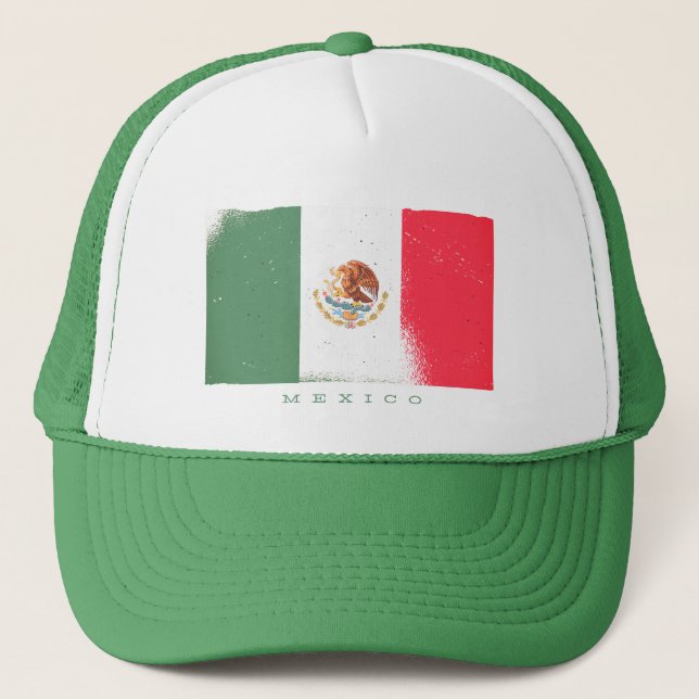 Mexican Flag Design Trucker Hat (Front)