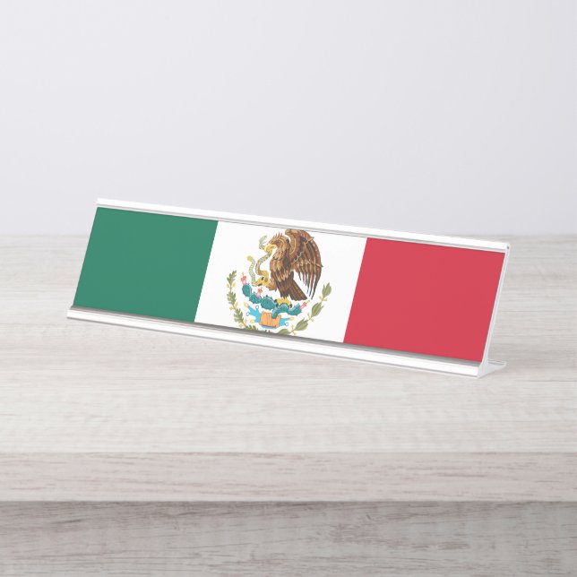 Mexican Flag Desk Name Plate (Front)
