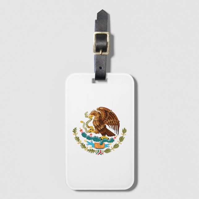 Mexican Flag Eagle Luggage Tag (Front Vertical)