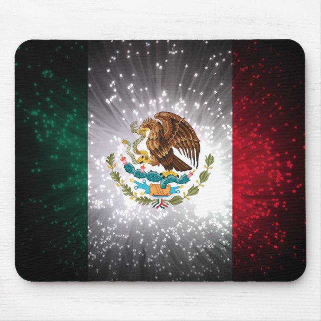 Mexican Flag Firework Mouse Mat (Front)