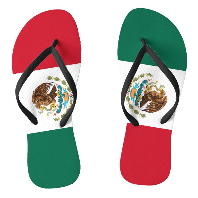 Mexican Flag - Flag of Mexico Flip Flops (Footbed)