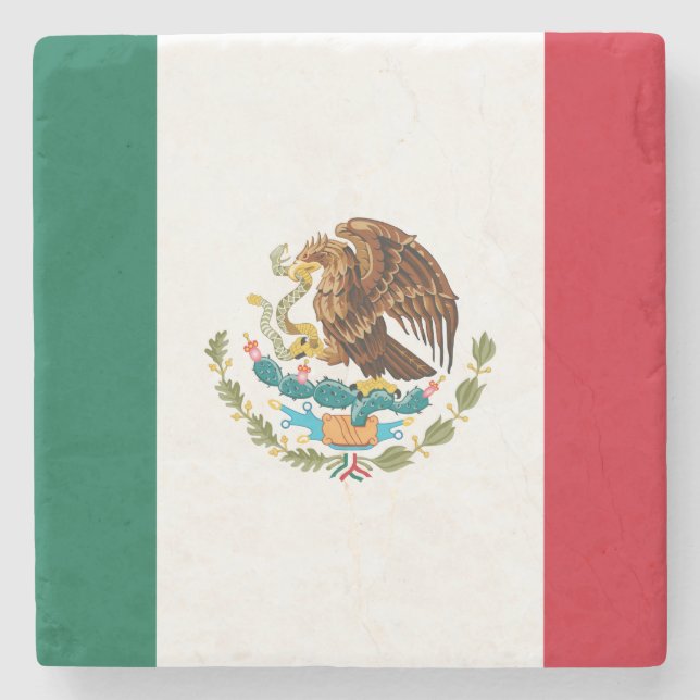Mexican Flag - Flag of Mexico Stone Coaster (Front)