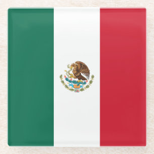 Mexican Flag Glass Coaster