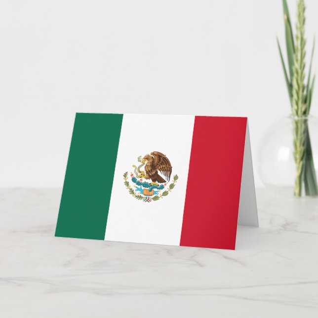 Mexican flag greeting card with custom text (Front)