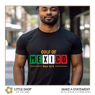 Mexican Flag Gulf of Mexico Since 1672 Typography T-Shirt