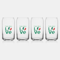 Mexican Flag Heart Green LOVE Personalised