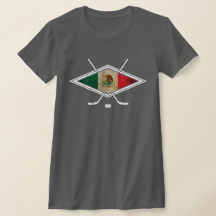 Mexican Flag Hockey Logo, With Back Print T-Shirt
