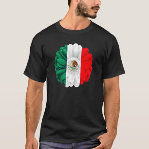 Mexican Flag Idea De Mexico Para Mujeres & Dahlia T-Shirt