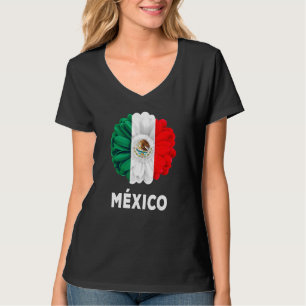 Mexican Flag Idea De Mexico Para Mujeres & Dahlia T-Shirt