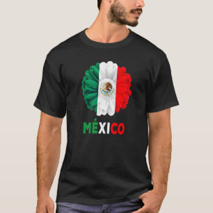 Mexican Flag Idea De Mexico Para Mujeres & Dahlia T-Shirt