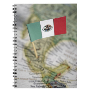 Mexican flag in map notebook