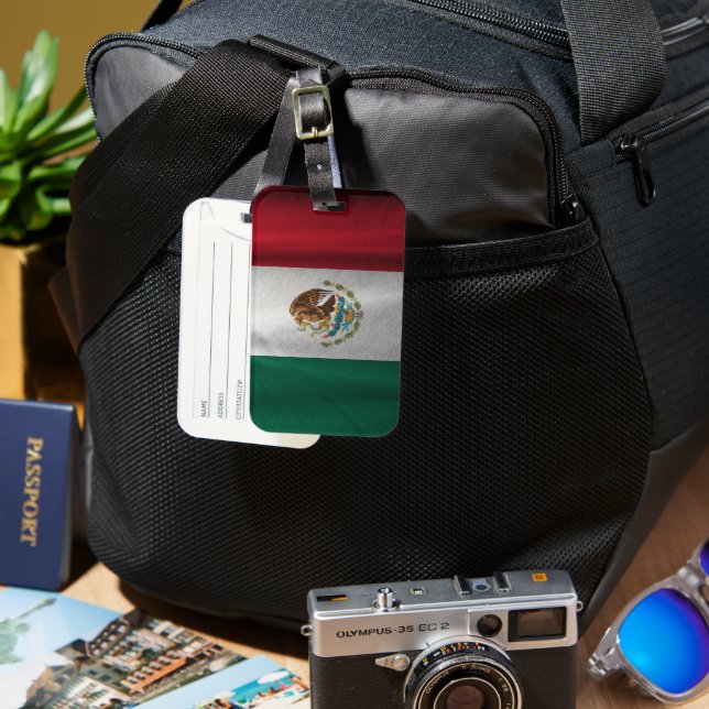 Mexican Flag Luggage Tag (Front & Back)