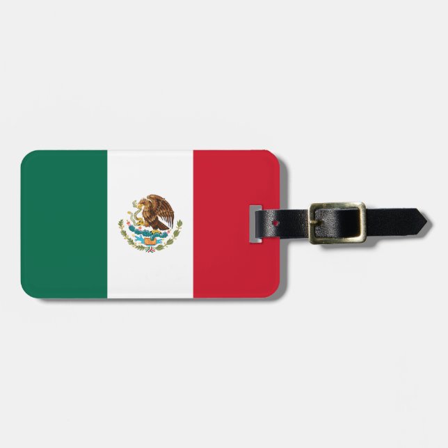 Mexican Flag Luggage Tag (Front Horizontal)