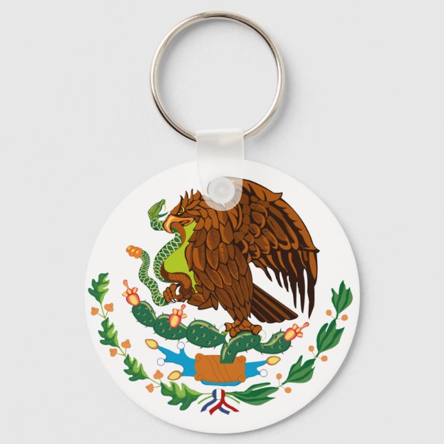 Mexican Flag / Mexican Coat of Arms Key Ring (Front)