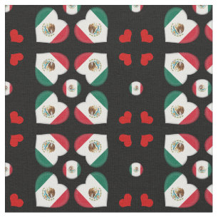 Mexican Flag & Mexico Heart fashion Fabric
