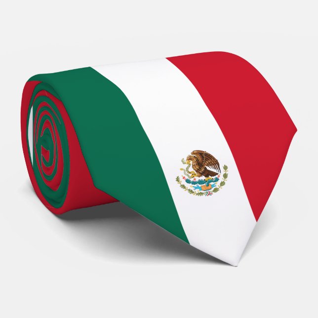Mexican Flag (Mexico) Neck Tie (Rolled)