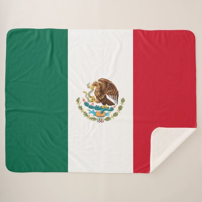 Mexican Flag (Mexico) Sherpa Blanket (Front (Horizontal))