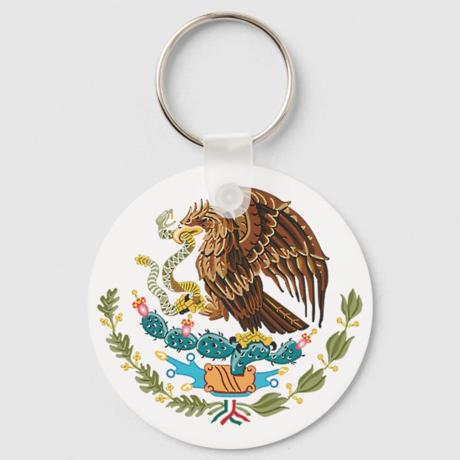 MEXICAN FLAG - MEXICO STYLE - COAT OF ARMS KEY RING (Front)