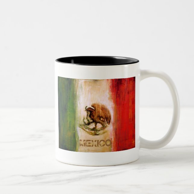 MEXICAN FLAG - MEXICO STYLE Two-Tone COFFEE MUG (Right)