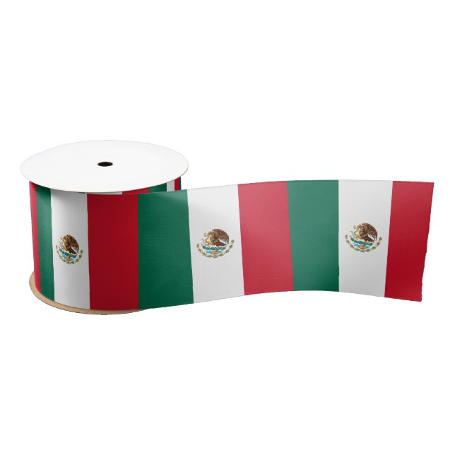 Mexican Flag & Mexico travel, holiday/sports Satin Ribbon (Spool)