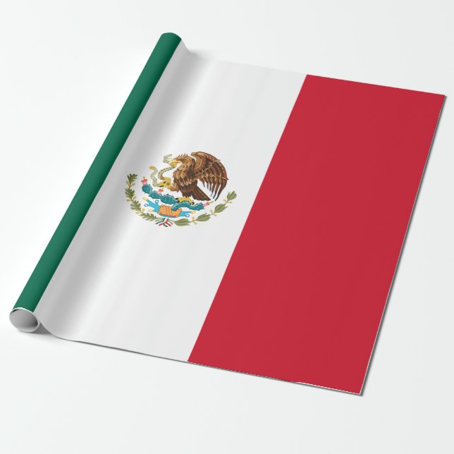 Mexican Flag (Mexico) Wrapping Paper (Unrolled)