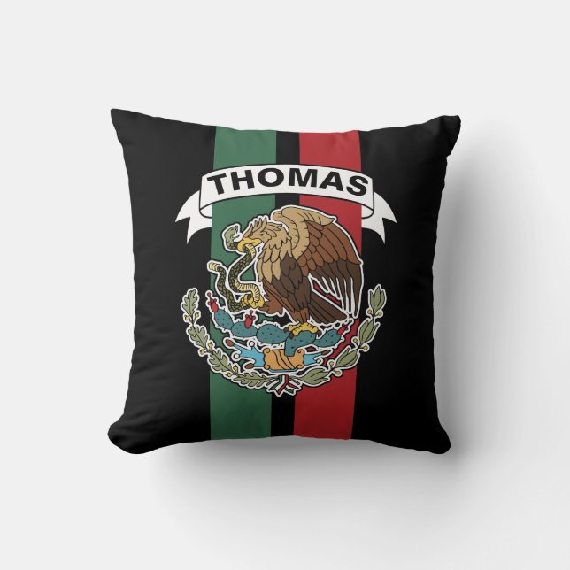 Mexican Flag Race Stripes Personalised Cushion (Front)