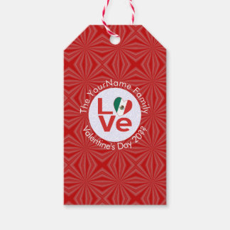 Mexican Flag Red LOVE Gift Tags