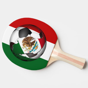Mexican Flag Soccer Ball Ping Pong Paddle