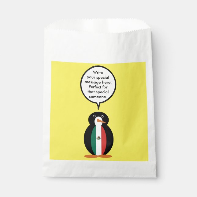 Mexican Flag Talking Ms. Penguin Favour Bag (Front)