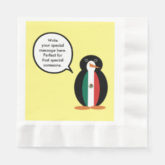 Mexican Flag Talking Ms. Penguin Party Paper Napkin