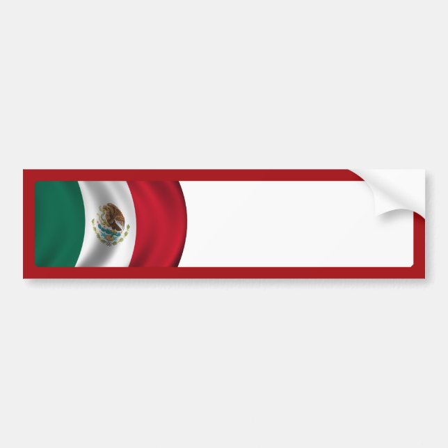 Mexican Flag Waving Bumper Sticker (Front)