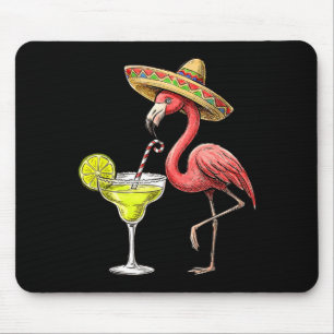 Mexican flamingo sombrero margarita cinco de mayo mouse mat
