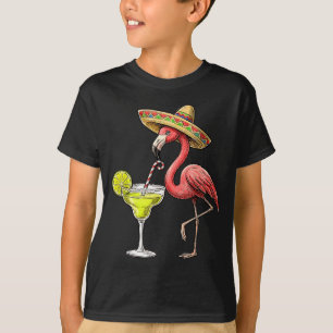 Mexican flamingo sombrero margarita cinco de mayo T-Shirt
