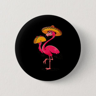Mexican flamingo tacos cute cinco de mayo fiesta 6 cm round badge