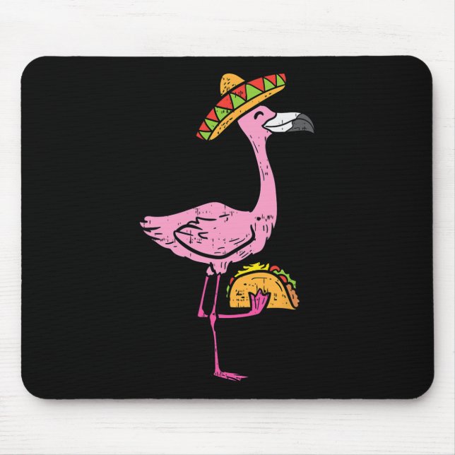 Mexican Flamingo Tacos Cute Cinco De Mayo Fiesta A Mouse Mat (Front)