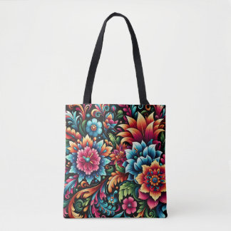 Mexican Floral Art Design  Tote Bag