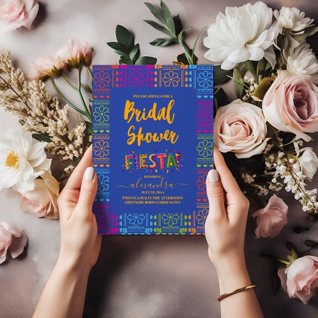 Mexican Floral Bridal Shower Fiesta Flowers Invitation (Creator Uploaded)