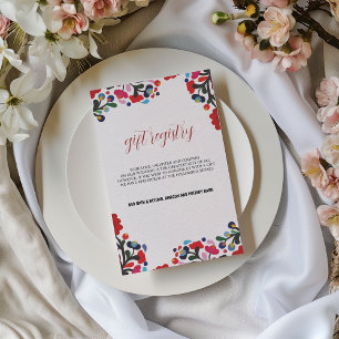 Mexican Floral Colourful Wedding Gift Registry Car