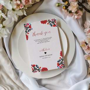 Mexican Floral Elegant Colourful Fiesta Wedding Thank You Card