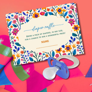  Mexican Floral fiest Diaper raffle Enclosure Card