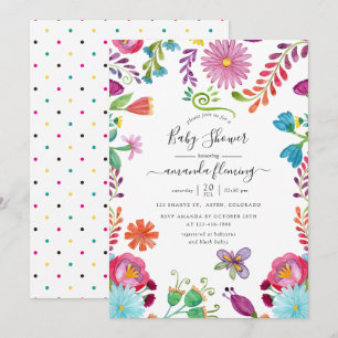 Mexican Floral Fiesta Baby Shower Invitation