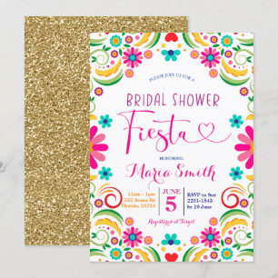 Mexican Floral Fiesta Bridal Shower Invitation