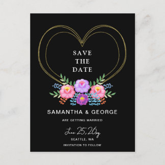 Mexican Floral Fiesta Save The Date Announcement Postcard