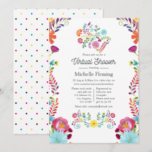 Mexican Floral Fiesta Virtual Baby Shower Invitation