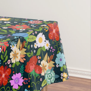 Mexican Floral Folk Art Tablecloth
