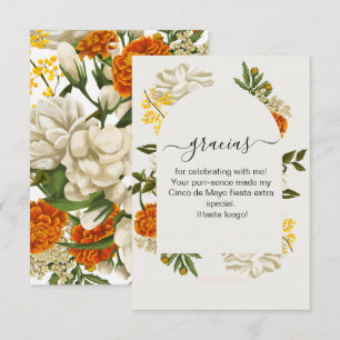 Mexican Floral Gracias Thank you Card