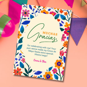 Mexican floral MUCHAS GRACIAS - THANK YOU  Card