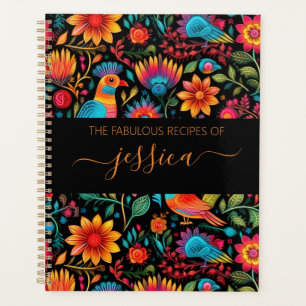 Mexican floral pattern script name recipe planner